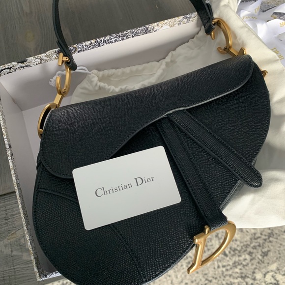 Black SADDLE BAG Grained Calfskin - Picture 2 of 12